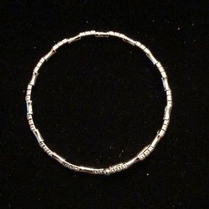 Merx Silver/crystal Bamboo Shape Bracelet